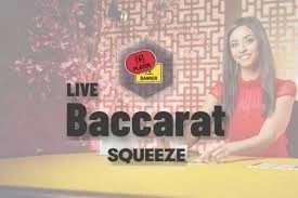 Official Live Dealer logo: Baccarat Squeeze by Evolution at Robocat