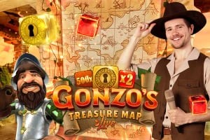 Gonzo's Treasure Map logo – Live Dealer by Evolution at Robocat